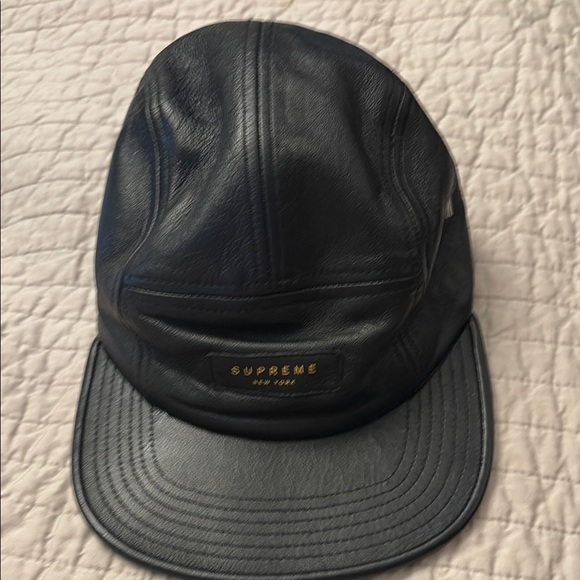 Supreme Black Leather Cap